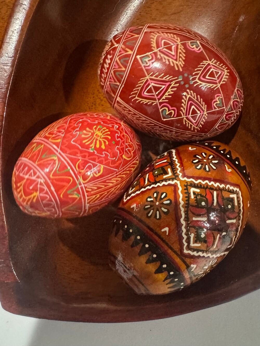 Ukranian Pysanky Folk Art Painted Wooden Eggs